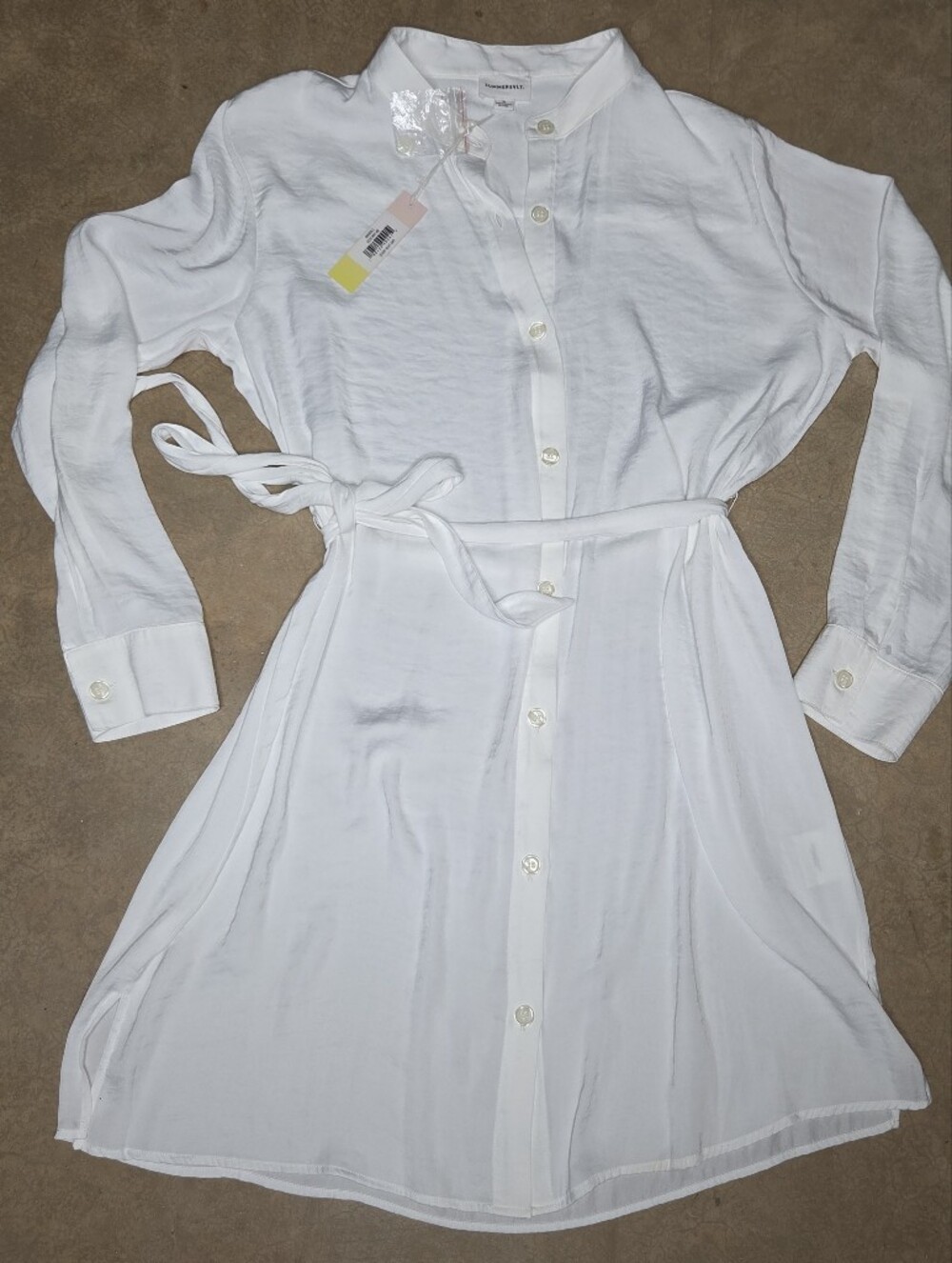 Summersalt White Shirt Dress M NWT Tie Waist Beach Cover Up Tunic Resort Vacatio